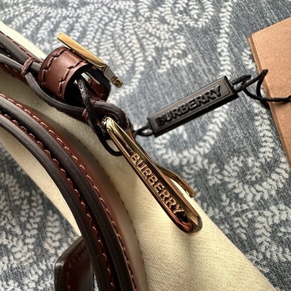BURBERRY BELT LEATHER BROWN TAN TB THOMAS BURBERRY MONOGRAM LOGO WOMENS SZ LARGE - Picture 4 of 8
